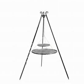 Hoher Tripod Grill mit 2 Grilletagen - Schwenkgrill aus...