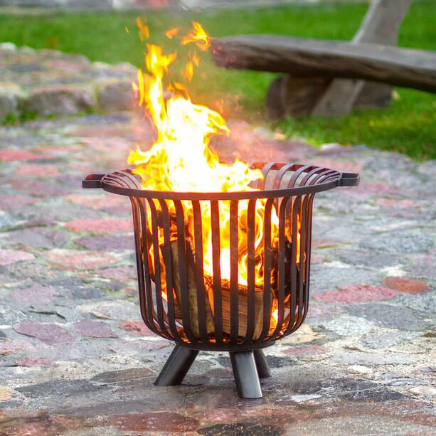 Geschwungener Feuerkorb - Stahl - als Garten Feuerstelle - Katla Feuerkorb