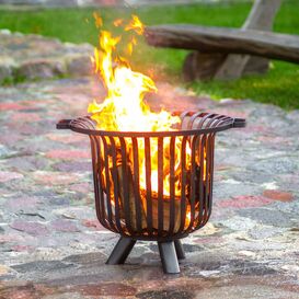 Geschwungener Feuerkorb - Stahl - als Garten Feuerstelle...