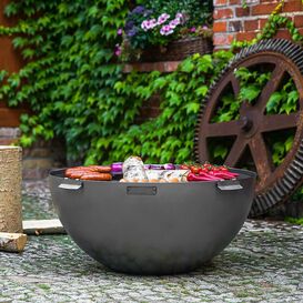 Halbkugel Gartengrill im schlichten Design - Stahl -...