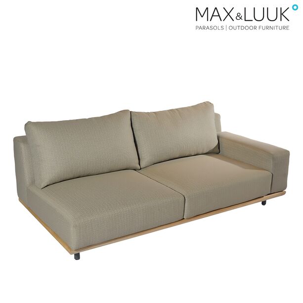 Max & Luuk 2-Sitzer Gartensofa mit Armlehne und Teakholzbasis - Luke 2-Sitzer