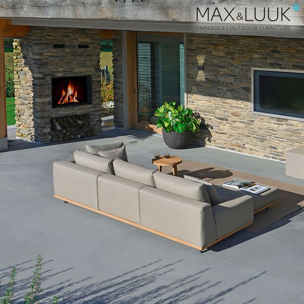 Max & Luuk 2-Sitzer Gartensofa mit Armlehne und Teakholzbasis - Luke 2-Sitzer
