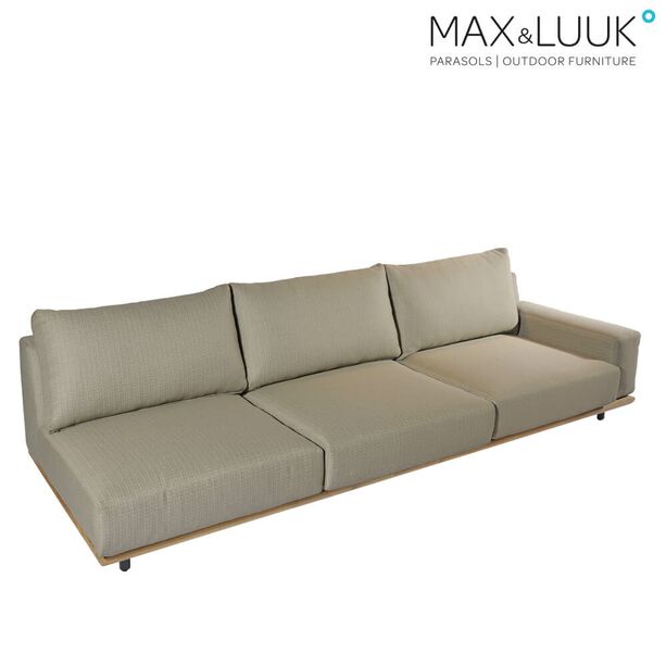 3-Sitzer Sofa von Max & Luuk mit Teakholzbasis inklusive Polster - Luke 3-Sitzer