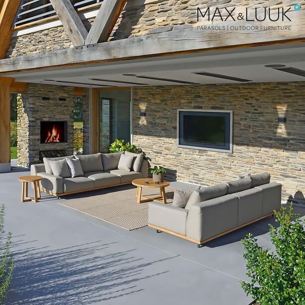 Max & Luuk Lounge Sofa mit Polstern und zwei Armlehnen - Luke 3-Sitzer