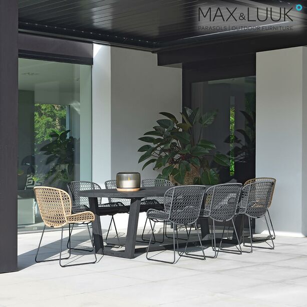 Dunkler Esstisch aus Teakholz fr den Garten von Max & Luuk - Lauren Tisch