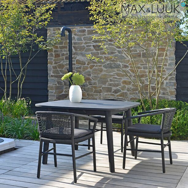 Quadratischer Esstisch fr den Garten von Max & Luuk in dunkelgrau - Lennon Tisch