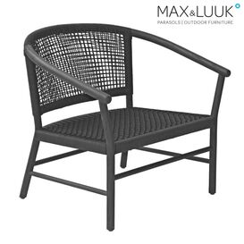 Breiter Lounge Chair aus dunklen Teakholz von Max & Luuk...