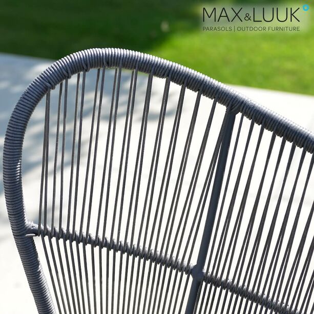 Eleganter Ohrensessel in grau von Max & Luuk mit geflochtener Sitzschale - Kim Sessel