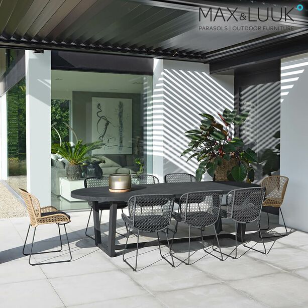 Gartenstuhl mit ausgefallen umflochtener Sitzschale von Max & Luuk - Charlie Stuhl