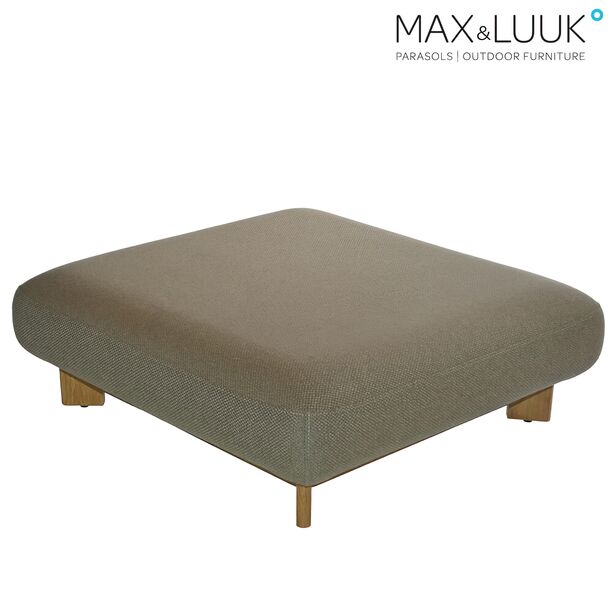 Brauner Loungehocker von Max & Luuk mit Basis aus Teakholz - Liam Loungehocker