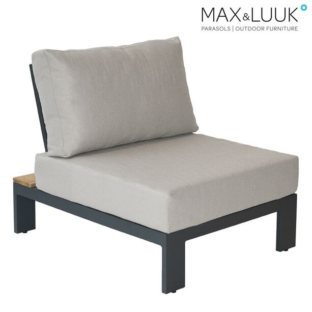 Max & Luuk Mittelmodul fr die Lounge aus Teak und Alu inklusive Kissen - Mick Mittelmodul