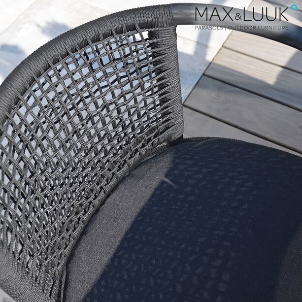 Breiter Lounge Chair aus dunklen Teakholz von Max & Luuk - Kevin Loungesessel / ohne Sitzkissen