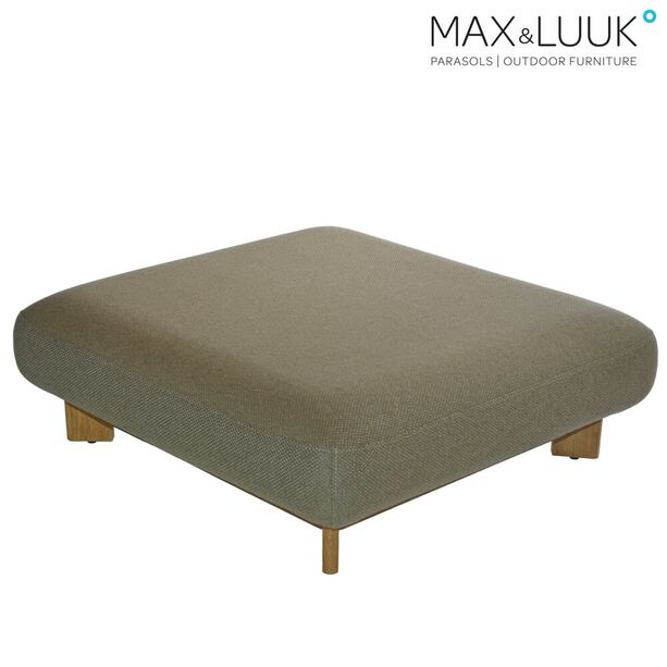 Brauner Loungehocker von Max & Luuk mit Basis aus Teakholz - Liam Loungehocker / ohne Schutzhlle