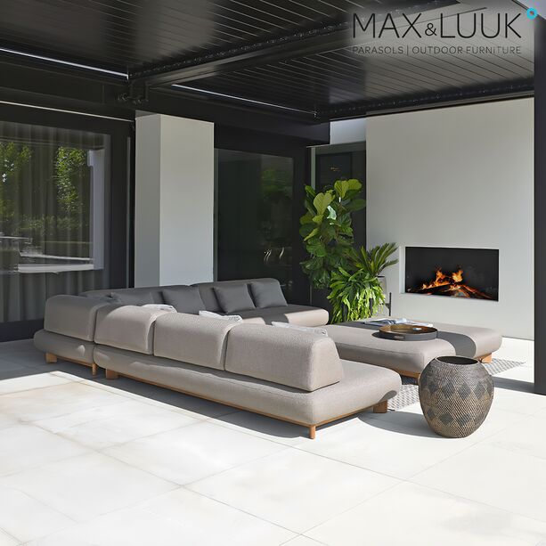 Max & Luuk 3-Sitzer Loungebank aus Teak fr die Sitzecke im Garten - Liam Loungebank / ohne Schutzhlle