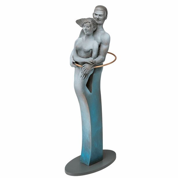 Limitierte Bronze Gartenskulptur - Mann und Frau in Umarmung  - Union
