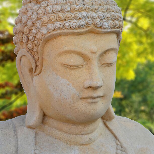 Groer Buddha sitzend Steinskulptur - Sila
