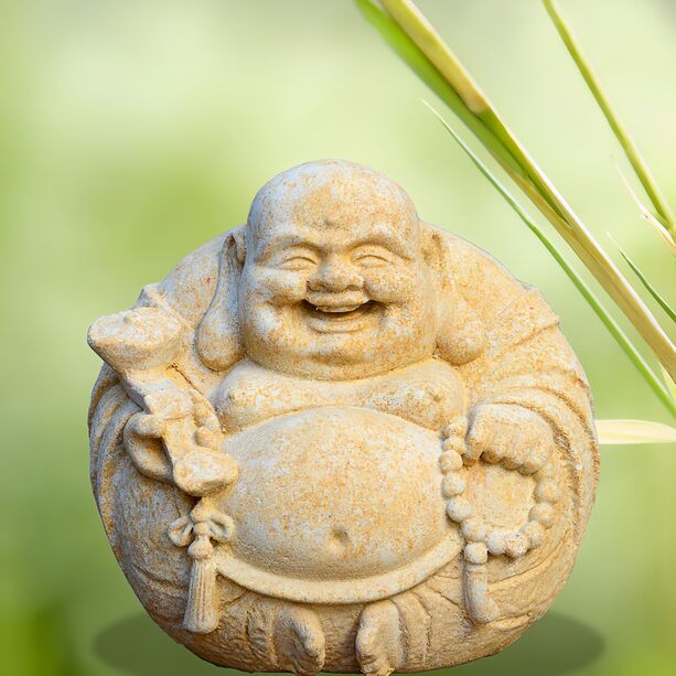 Lachender Buddha Figur aus Stein - Samanta