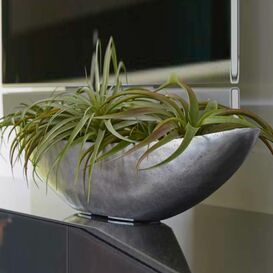 Schiffchen zum Bepflanzen - Indoor - Polystone - Silber -...