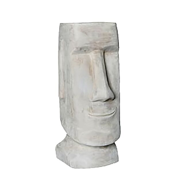 Moai-Kopf Dekofigur - Terrakotta - Frhliches Gesicht - Tatenda