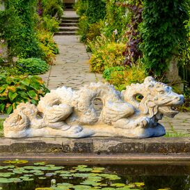 Chinesischer Drache Stein Figur Wasserspeier - Nie-Long