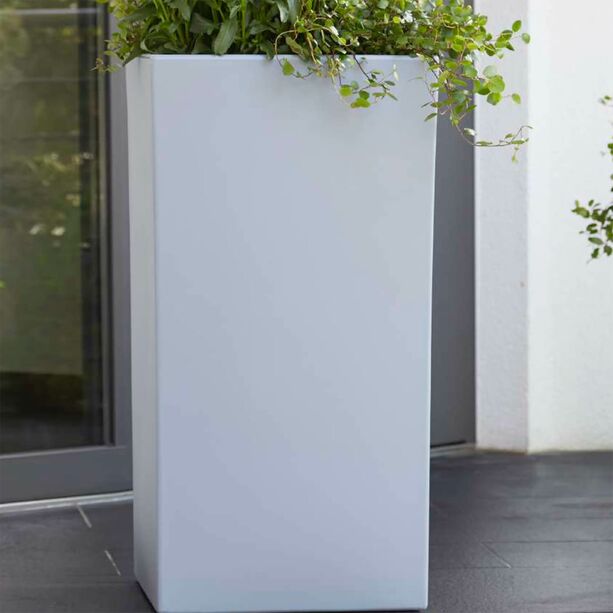 Leichte Outdoor Pflanzvase aus Kunststoff - Eckig - Grau - UV-Bestndig - Ira