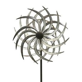 Garten Windrad aus Metall - Silber - Monos