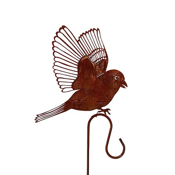 Rost Metall Fliegender Vogel auf Hakenstab - Clarus