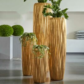 XXL Indoor Pflanzvase mit Einsatz - Polystone - Gold -...