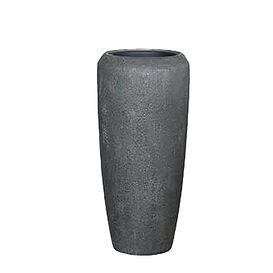 XXL Pflanzvase aus Polystone mit Einsatz - Rund - Grau -...