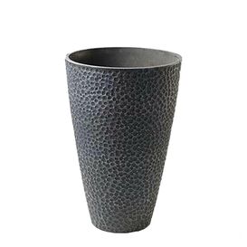 Pflanzvase  aus Ecostone Kunststoff - Rund - Anthrazit -...