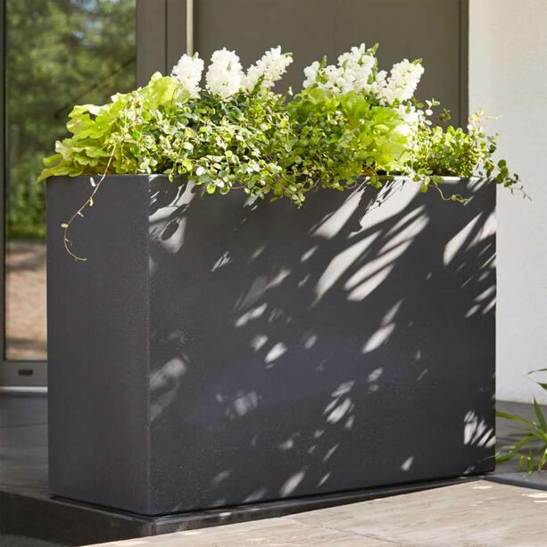 XXL Outdoor Raumteiler zum Bepflanzen aus Kunststoff - Eckig - Anthrazit - UV-Bestndig - Kaena