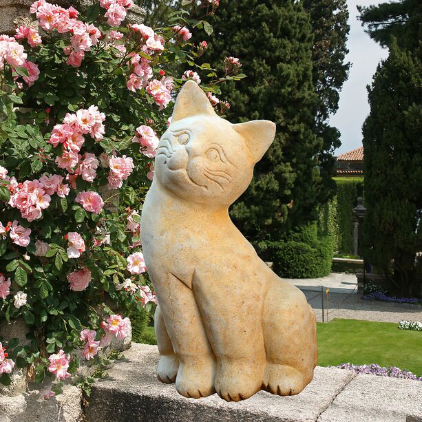 Katze Steinfigur fr den Garten - Prissila