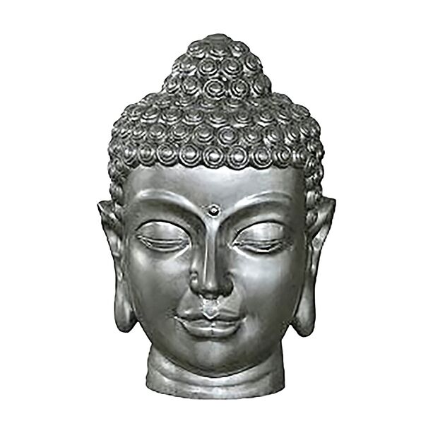 Buddha Kopf aus Polystone - Silber - Indoor - Lemlem / 38x27cm (HxDm)