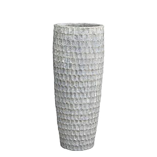 XXL Pflanzvase in antikem Design - Outdoor - Keramik - Eliam / 95x38cm (HxDm) / Wei