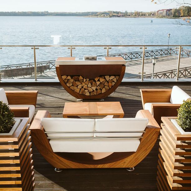 Auergewhnliches 2-Sitzer Gartensofa aus Holz mit Polstern - Masuria - Narie Sofa