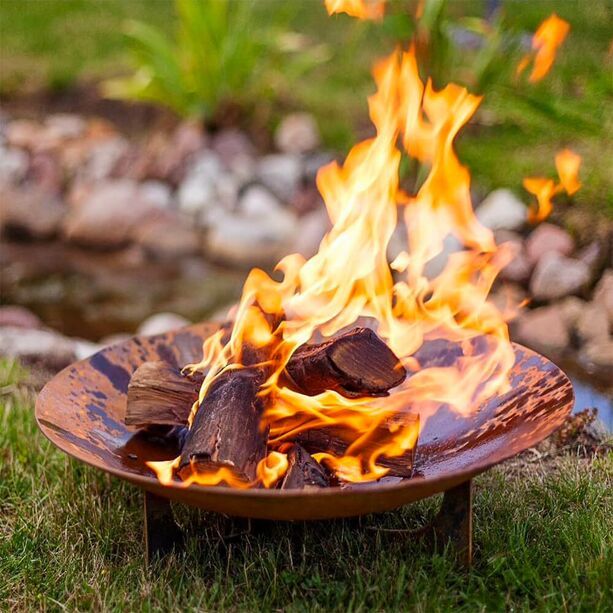 Klassische Feuerschale aus Stahl fr den Garten - rund - Zator Feuerschale