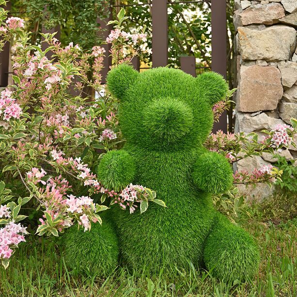 Bären Bewässerungs Skulptur für den Garten in Rasenoptik - Bär Lorena