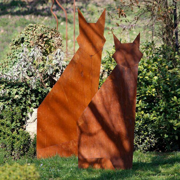 Wetterfeste Katzenfigur fr den Garten aus Rost Metall - Katze Dorea