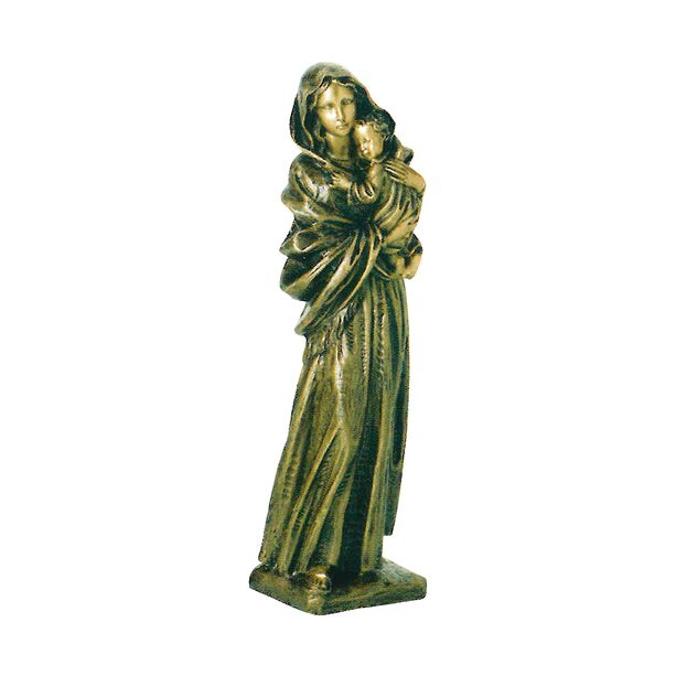 Maria mit Kind im Arm als Garten Bronzeskulptur - Madonna Brila