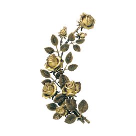 Groer Rosenzweig aus Bronze zur Wanddekoration - Rosenzweig
