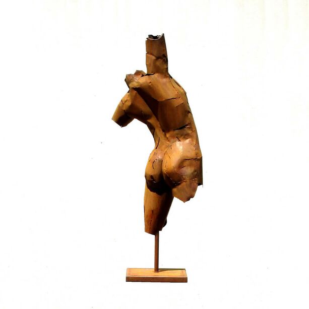 Statue eines mnnlichen Torso in Rost oder Edelstahl - Trofano