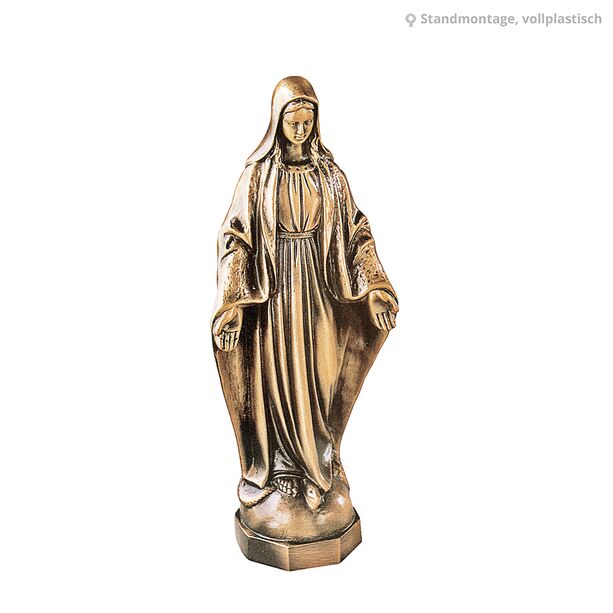 Kleine Madonnenstatue aus Messing fr den Garten - Maria Benedicta