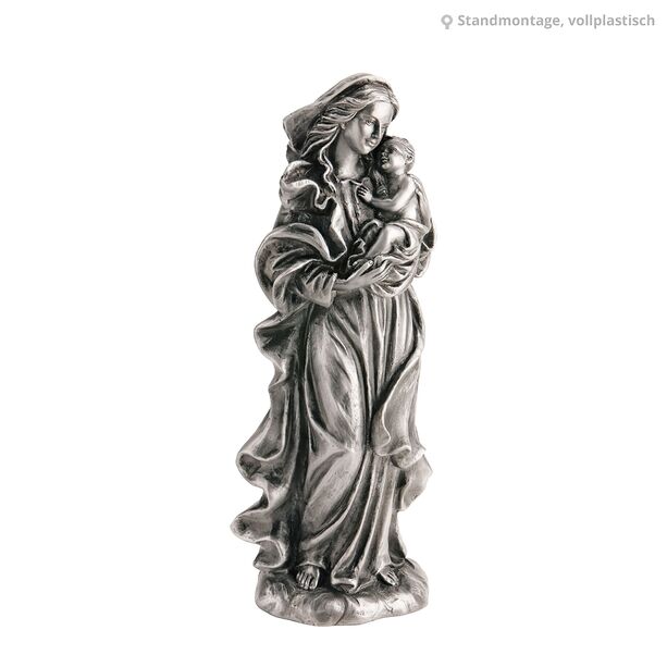 Klassische Statue Mutter Gottes mit Jesus aus Bronze - Maria Mutter Jesu
