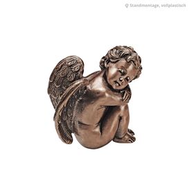 Sitzende Gartenstatue Himmelsbote aus Bronze - Angelo...