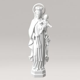 Jungfrau Maria mit Jesuskind im Arm aus Marmorguss -...