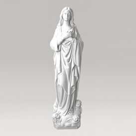 Jungfrau Maria mit Engeln fr den Garten aus Marmorguss -...
