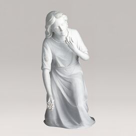 Marmorguss - Kniende Gartenfigur Mutter Gottes - Maria...