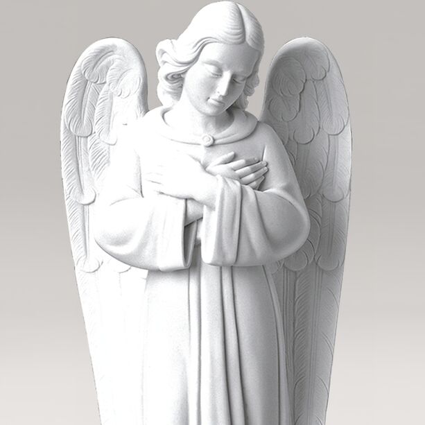 Betende Gartenstatue Engel aus Marmorguss - Angelo Pregare