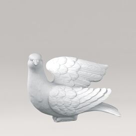 Gartenfigur Taube aus weiem Marmorguss - Lupor