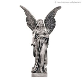 Klassische Gartenfigur Engel mit Rosen aus Metall -...